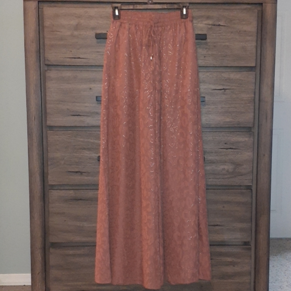 H&M Cropped Pants, Wide-Leg, Size 2 Orange Reddish